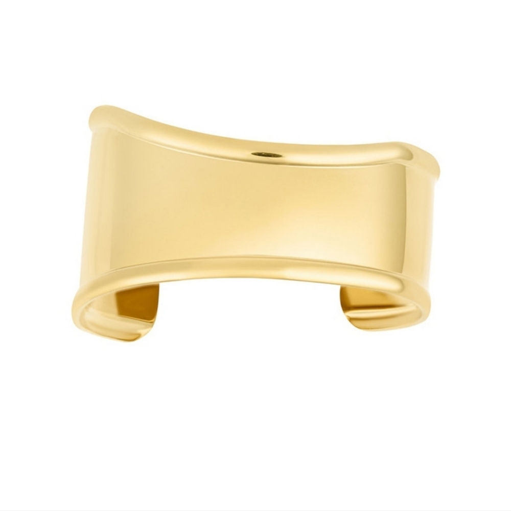 Adornia, Resistant 18k Gold Plated Tall Curve Cuff Bracelet, NWT - Picture 1 of 3